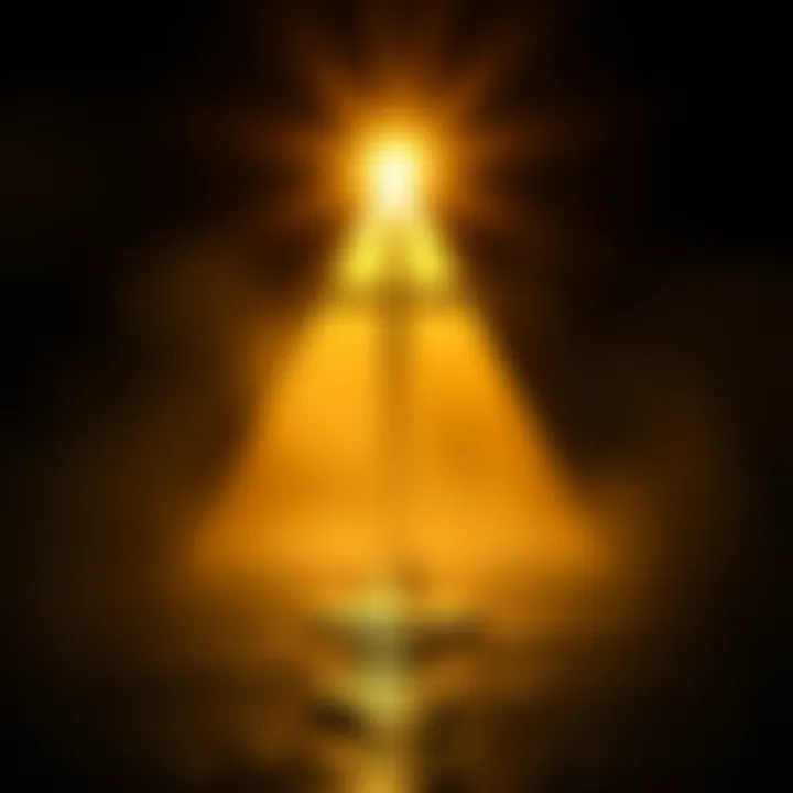 Symbolic representation of faith and purpose with a cross and light