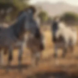 Zebras grazing peacefully in the savannah, symbolizing stress-free living.