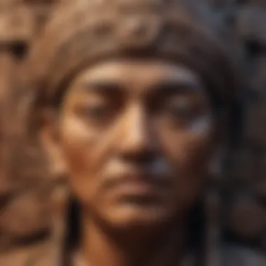Intricate Toltec Carvings A close-up of intricate Toltec carvings depicting wisdom